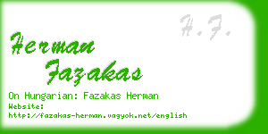 herman fazakas business card